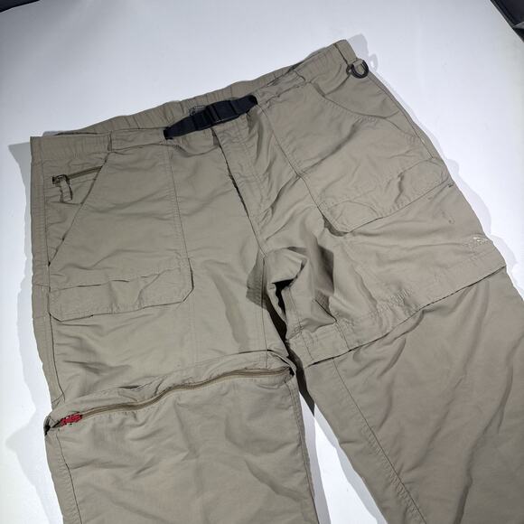 The North Face Pants Mens XL Tan Paramount Pro Convertible Hiking Outdoor Belted - Picture 2 of 14